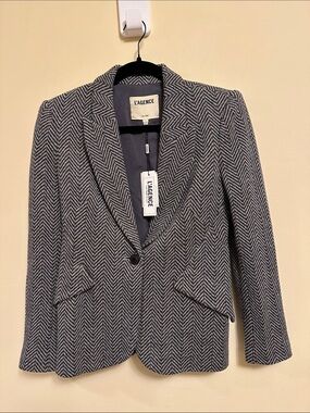 L’AGENCE Chamberlain Blazer Black Grey Chevron 2 $750